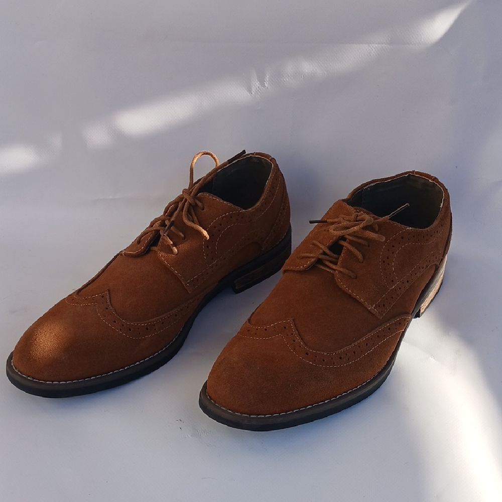 Bruno Marc 10.5 Brown Suede Dress Shoes